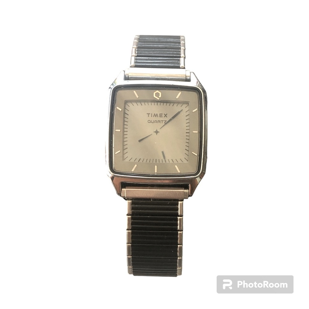 Vintage 80's Silver and Black toneTimex Digital L Cell Men’s Wristwatch